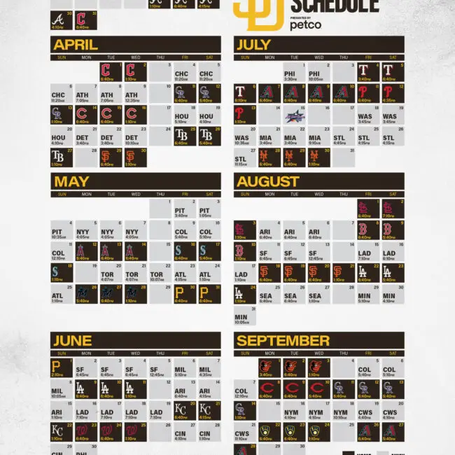 Padres Baseball Schedule